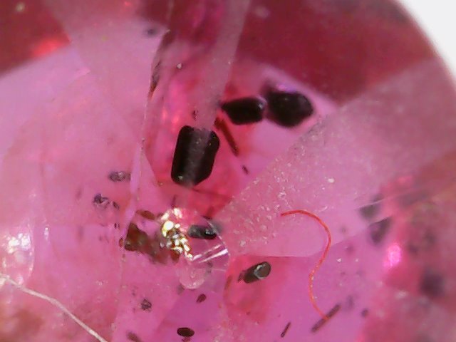 Inclusions dans rubis naturelle