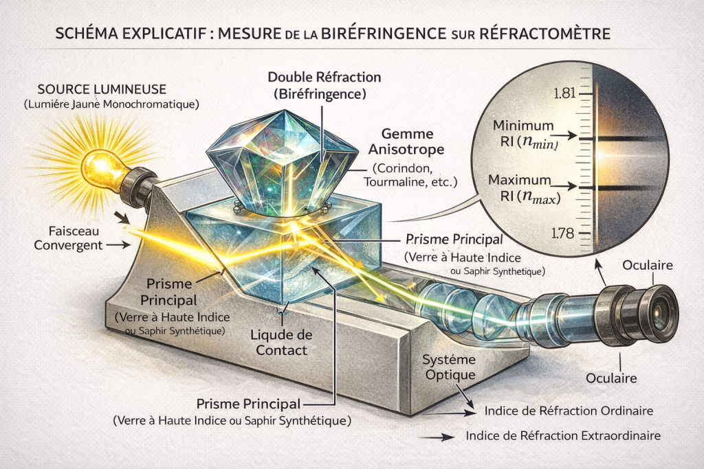 Principe du Réfractomètre Illustration IA